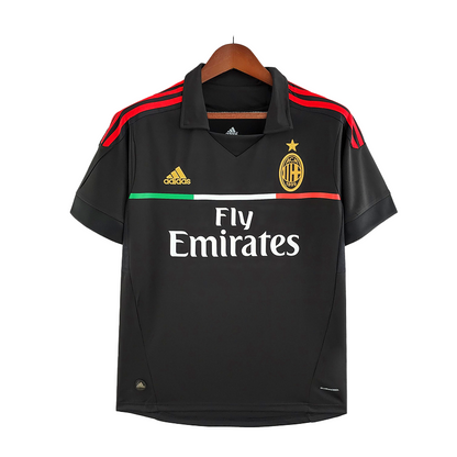 AC Milan Retro Polo Shirt 11/12 - Black