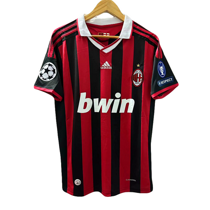 AC Milan Retro Home Shirt 09/10 - Red & Black - Ronaldinho