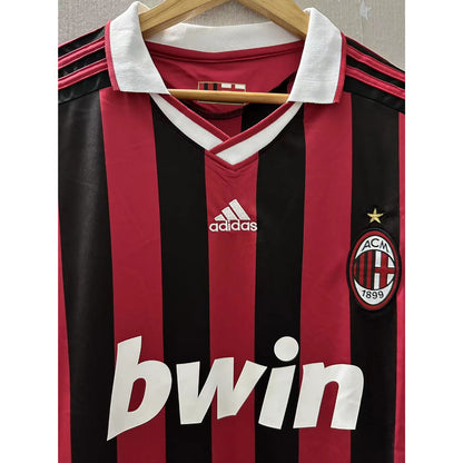 AC Milan Retro Home Shirt 09/10 - Red & Black - Ronaldinho