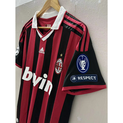 AC Milan Retro Home Shirt 09/10 - Red & Black - Ronaldinho