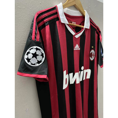 AC Milan Retro Home Shirt 09/10 - Red & Black - Ronaldinho