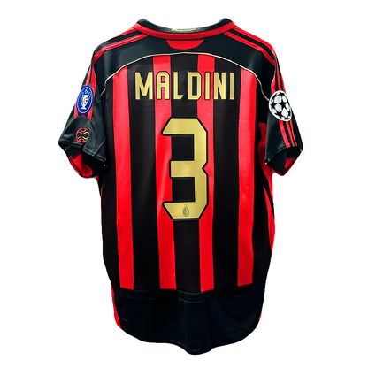 AC Milan Retro Home Shirt 09/10 - Red & Black - Maldini