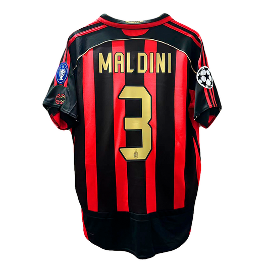 AC Milan Retro Home Shirt 09/10 - Red & Black - Maldini