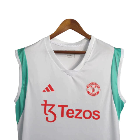 Manchester United Men's Sleeveless Training Jersey 23/24 - White