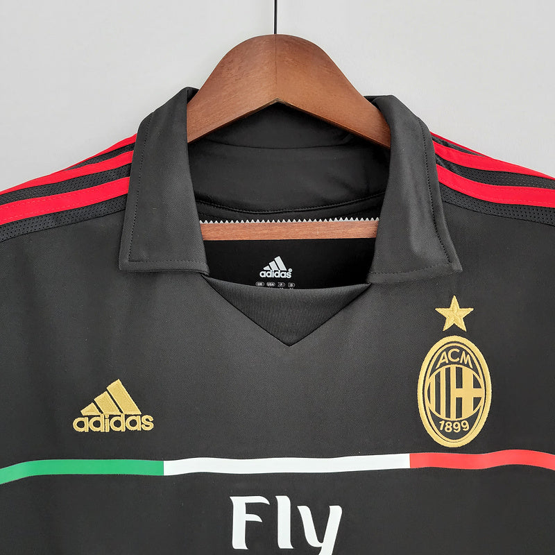 AC Milan Retro Polo Shirt 11/12 - Black