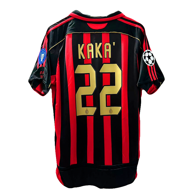 AC Milan Retro Kaka Shirt - Red & Black