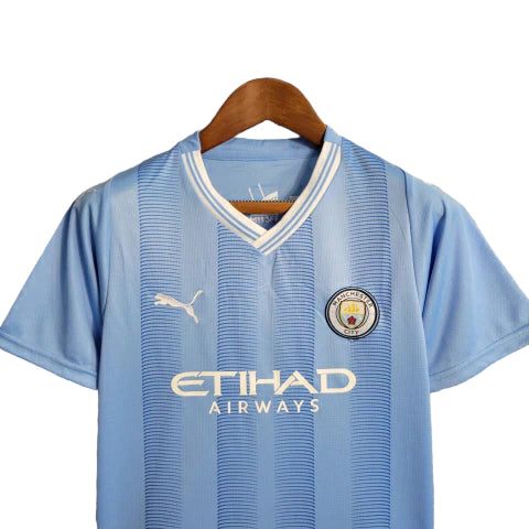 Manchester City Kids' Home Kit 23/24 - Blue